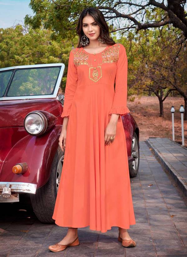 Wine Red Hand Block Printed Viscose Rayon Kurti