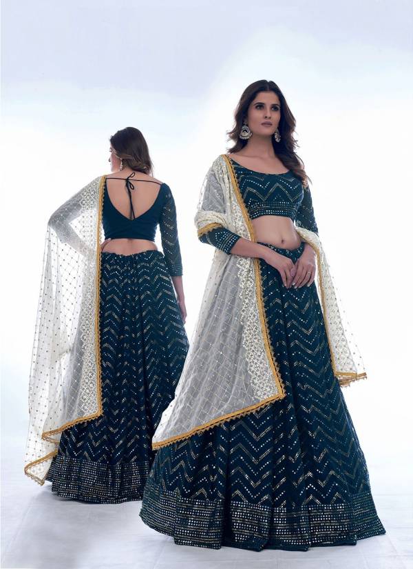 Wine Red Gota Patti Net Wedding Lehenga