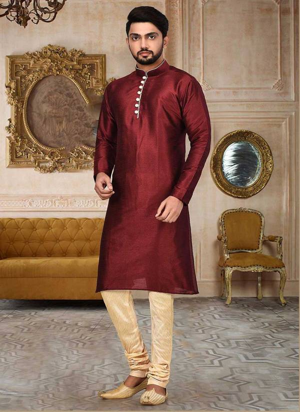 Lavender Zari Woven Chanderi Indo Western Mens Outfit