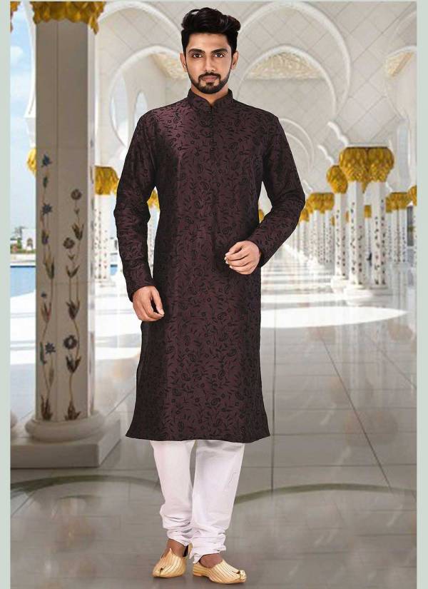 Off White Zari Woven Cotton Mens Waistcoat Set
