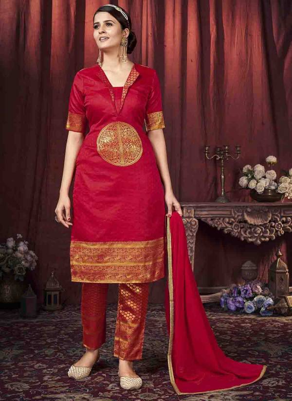 Teal Blue Thread Embroidered Silk Blend Jaipuri Suit