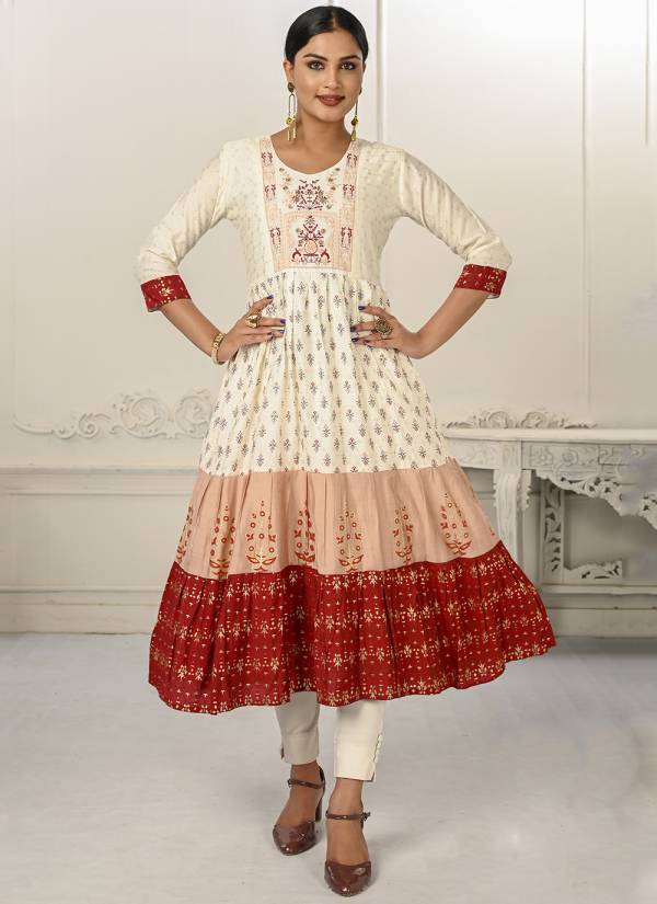 Emerald Green Hand Block Printed Viscose Long Kurti