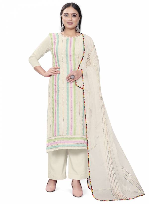 Sea Green Hand Block Printed Art Silk Punjabi Suit