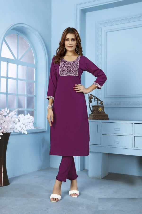 Sea Green Thread Embroidered Cotton Printed Kurti