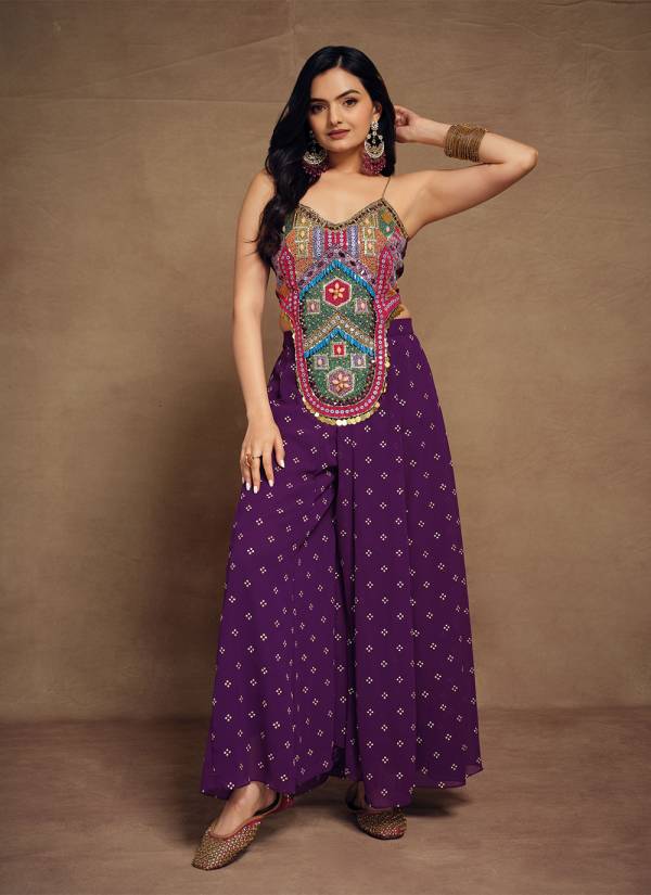 Midnight Black Resham Thread Georgette Western Dress