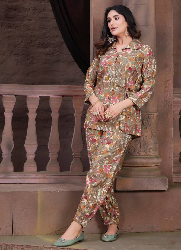 Royal Blue Stone Work Georgette Rayon Kurti