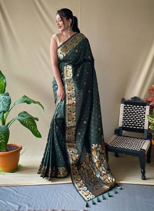 Fuchsia Thread Embroidered Velvet Cotton Saree