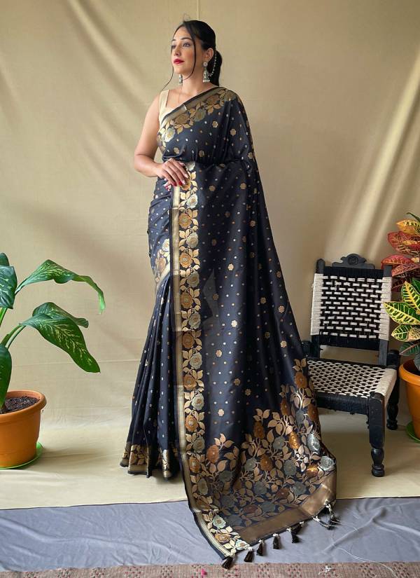 Sea Green Zari Woven Tussar Silk Party Wear Saree