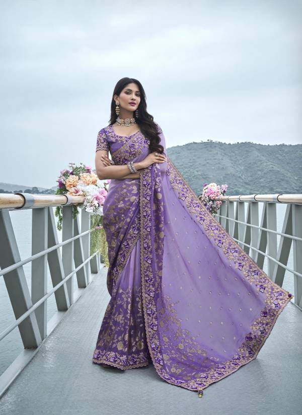 Wine Red Stone Work Art Silk Designer Saree