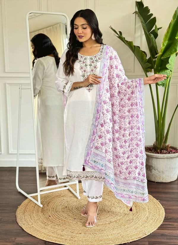 Deep Maroon Hand Block Printed Art Silk Embroidered Suit