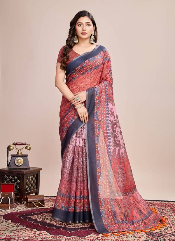 Teal Blue Resham Thread Organza Georgette Saree