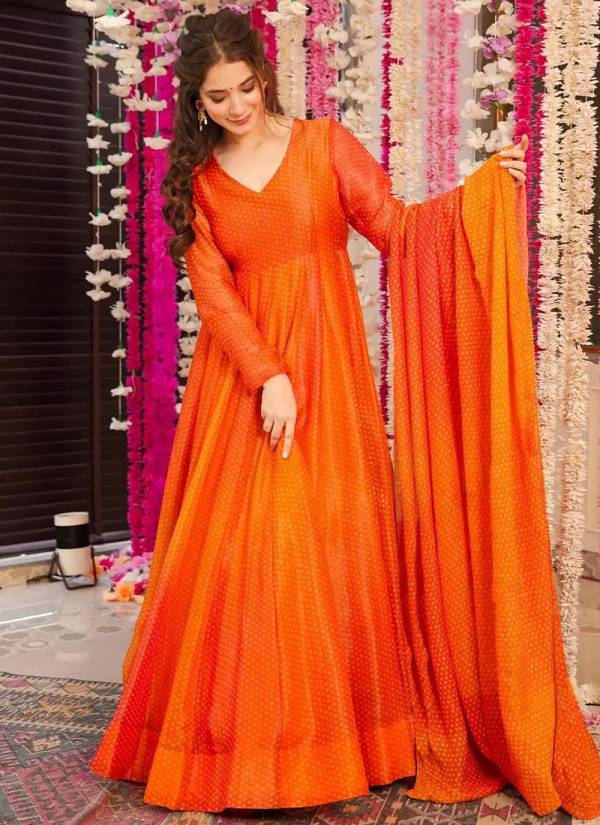 Silver Grey Sequence Work Satin Party Wear Gown