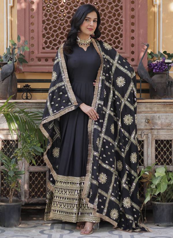 Rani Pink Zardozi Embellished Georgette Designer Gown