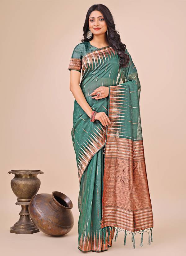 Purple Velvet Hand Block Printed Organza Banarasi Silk Saree