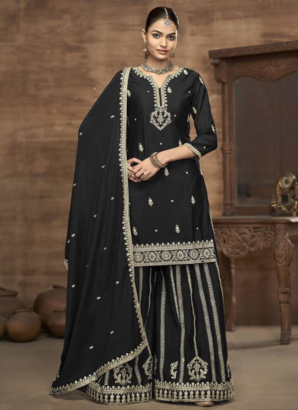 Royal Blue Thread Embroidered Cotton Silk 3 Piece Pakistani Suit