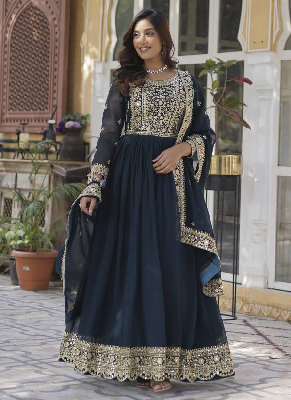 Rani Pink Gota Patti Lycra Net Indo Western Gown
