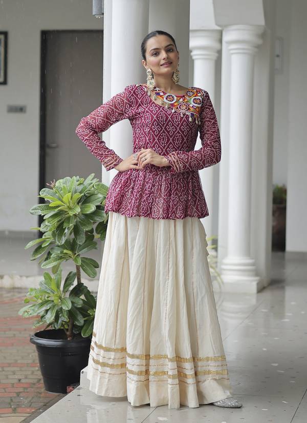 Mustard Yellow Zari Woven Chiffon Printed Kurti