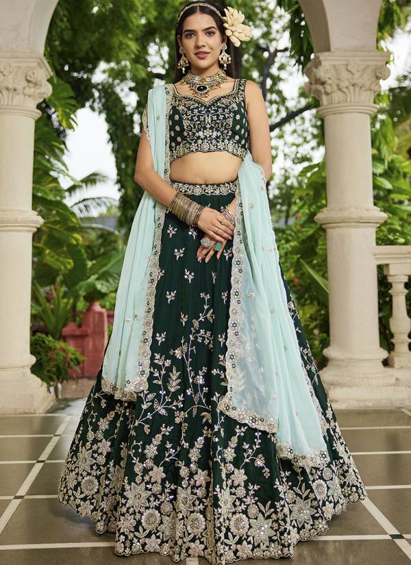 Champagne Gold Gota Patti Tissue Silk Indo Western Lehenga